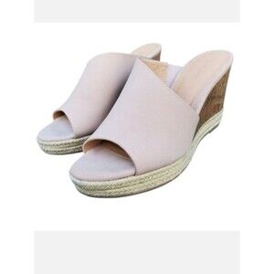 Cynthia Rowley Women's Nude Leather Wedge Sandals
